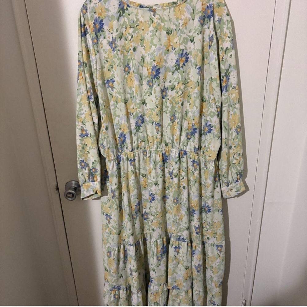 Black Tape Floral Long Sleeve Dress - Picture 3 of 5